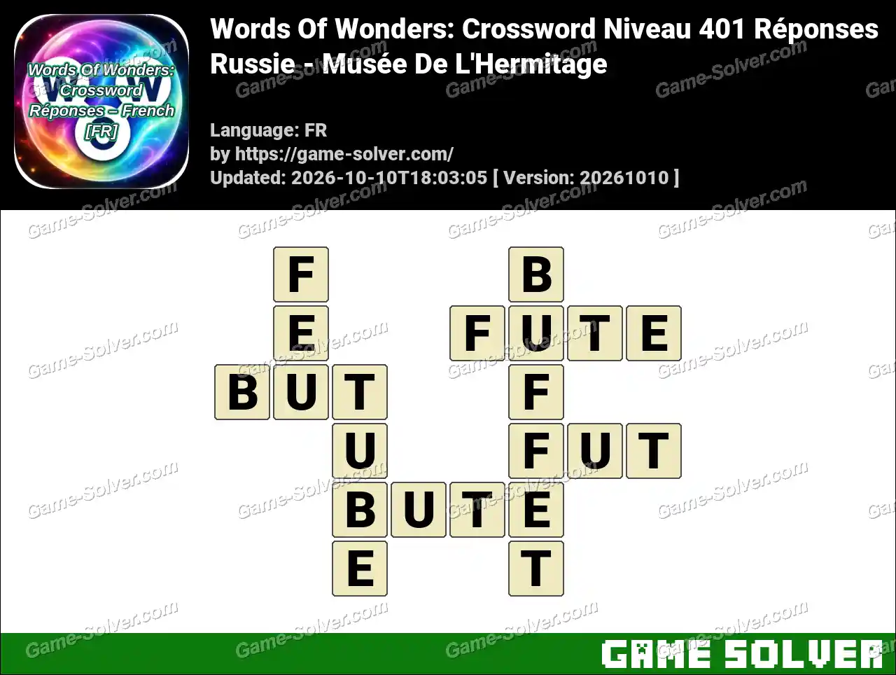 Words Of Wonders: Crossword Niveau 401 Réponses – Russie – Musée De L’Hermitage